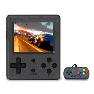 Handheld Game Console, Retro Game Console with 520 Classic FC Games 3 Inch Screen Support for Connecting TV & Two Players 600mAh Rechargeable Battery Present for Kids and Adult – Transparent Black