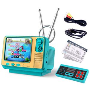 WELLST·G Retro Video Games Console for Kids Adults Built-in 308 Classic Electronic Game 3.0” Screen Mini TV Games Console Support TV Output and USB Charging Birthday Xmas Gift for Boys Girl 4-12