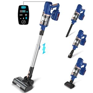UMLo Cordless Vacuum Cleaner, Stick Vacuum with 265W 25Kpa Powerful Suction, Rechargeable Battery Vacuum, Up to 60mins Runtime, 8 in 1 LED Lightweight Vacuum for Pet Hair Carpet Hard Floor, V111