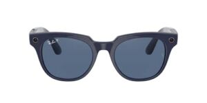 Ray-Ban unisex adult Stories | Meteor Smart Glasses, Shiny Blue/Dark Blue Polarized, 51 mm US