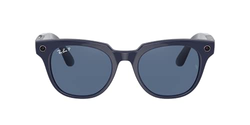 Ray-Ban unisex adult Stories | Meteor Smart Glasses, Shiny Blue/Dark Blue Polarized, 51 mm US | The Storepaperoomates Retail Market - Fast Affordable Shopping