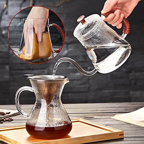 Pour Over Kettle,Gooseneck Kettle for Drip Coffee,Tea Kettle for Stove Top,500ml/17oz Glass Coffee Kettle with Lid,Water Kettle,Coffee Pot | The Storepaperoomates Retail Market - Fast Affordable Shopping