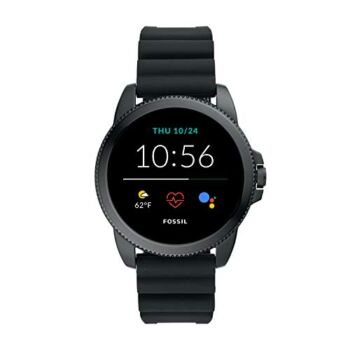 Fossil 44mm Gen 5E Stainless Steel and Silicone Touchscreen Smart Watch with Heart Rate, Color: Black (Model: FTW4047) | The Storepaperoomates Retail Market - Fast Affordable Shopping