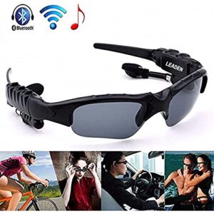 LEADEN Wireless Bluetooth MP3 Sunglasses Polarized Lenses Music Sunglasses V4.1 Stereo Handfree Headphone for iPhone Samsung Most Smartphone or PC (Black)