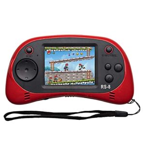 MJKJ Portable Handheld Game Console for Kids, Mini Travel Game Console 2.5-Inch LCD Screen Built-in 200 Classic Game Handheld Video Console Supports AV/TV, Game Boy Favorite (Red)