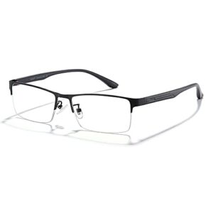 Cyxus Blue Light Blocking Computer Glasses for Men Semi Rim Glasses Crystal Lens UV Blocking Gaming Eyeglasses Black Frame