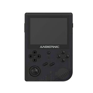 ANBERNIC RG351V Handheld Game Console , Plug & Play Video Games Supports Double TF Extend 256GB , Portable Game Console 3.5 Inch IPS Screen 2521 Games (Black)