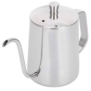 Spout Coffee Pot, 600ml Long Narrow Coffee Drip Kettle 304 Stainless Steel Pour Over Drip Pot for Coffee Maker with Cover