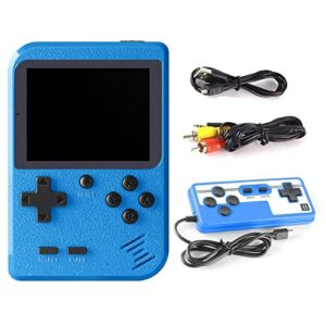 Handheld Game Console, Kyadeys Portable Retro Game Console with 500 Classical FC Games,3.0-Inches Display,Built-in 1020mAh Rechargeable Battery Support for Connecting TV and Two Players(Blue)
