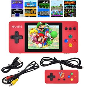 HAndPE Convenient to Hold Handheld Game Console, Retro Mini Game Player with 500 Classical FC Games 3-Inch Screen Support for TV & Two Players Rechargeable Battery Present for Kids and Adult
