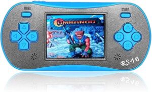 Handheld Game Player for Kids Adults- FAMILY POCKET RS16 Portable Classic Game Controller Built-in 260 Game 2.5 inch LCD Retro Arcade Video Game System Children’s Birthday Gift (RS-16 Blue1)