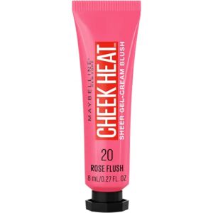 Maybelline Cheek Heat Gel-Cream Blush Makeup, lightweight, Breathable Feel, Sheer Flush Of Color, Natural-Looking, Dewy Finish, Oil-Free, Rose Flush, 1 Count