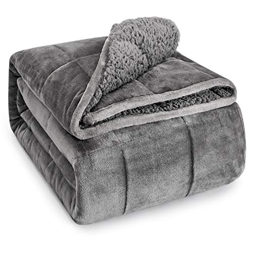 Sivio Sherpa Fleece Weighted Blanket for Adult, 15 lbs Heavy Fuzzy Throw Blanket with Soft Plush Flannel, Reversible Queen Size Super Soft Extra Warm Cozy Fluffy Blanket, 60×80 Inches Dual Sided Grey | The Storepaperoomates Retail Market - Fast Affordable Shopping