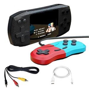 Acuvar Retro Handheld Video Game Console with 620 Classic Games, Micro USB Rechargeable, 3 Inch LCD Screen, MultiPlayer and TV Support. Includes TV Connection and Extra Remote for Boys Girls (Black)