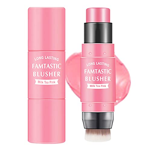 Erinde Cream Blush Stick with Brush, 3 In 1 Cheek Blush & Lip Tint & Eyeshadow Makeup Stick, Lightweight, Easy To Use, Waterproof, Long-lasting, Ideal Cheek Makeup Gifts for All Skin Tones (#01 Milk Tea Pink) | The Storepaperoomates Retail Market - Fast Affordable Shopping