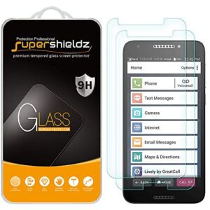 (2 Pack) Supershieldz Designed for Jitterbug Smart2 Tempered Glass Screen Protector, Anti Scratch, Bubble Free