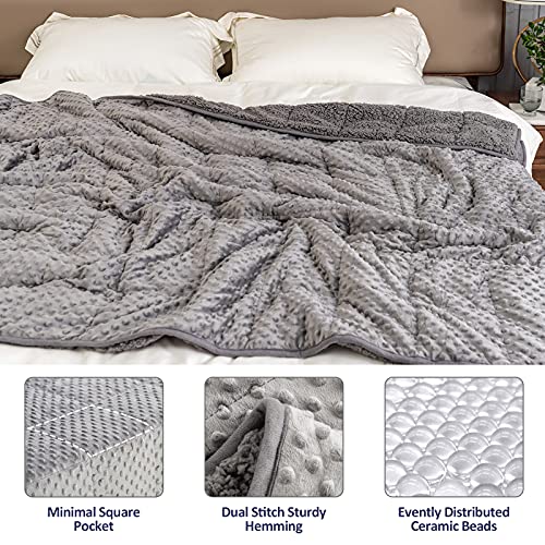 Kivik Weighted Blanket 15 Pounds for Adult,Minky Soft Weighted Blanket Full Size,Fuzzy Sherpa Weighted Throw Blanket,Plush Fleece Heavy Blanket for Couch,Grey 60×80 Inches | The Storepaperoomates Retail Market - Fast Affordable Shopping