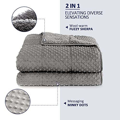 Kivik Weighted Blanket 15 Pounds for Adult,Minky Soft Weighted Blanket Full Size,Fuzzy Sherpa Weighted Throw Blanket,Plush Fleece Heavy Blanket for Couch,Grey 60×80 Inches | The Storepaperoomates Retail Market - Fast Affordable Shopping