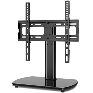 Universal Swivel Table top TV Stand with Mount for Most 27 32 37 40 42 47 50 55 60 LCD LED Plasma Flat Screens, Height Adjustable TV Base Replacement, Tempered Glass Base, up to 88lbs