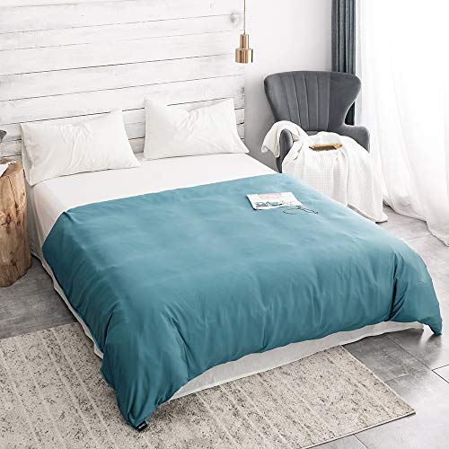ZonLi Bamboo Duvet Cover for Weighted Blanket (Blue, 48”x72” ), Breathable Soft Duvet Cover Queen Size Removable Cooling Comforter Cover for All Season | The Storepaperoomates Retail Market - Fast Affordable Shopping