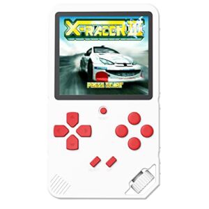Great Boy Handheld Game Console for Kids Preloaded 220 Classic Retro 16 Bit Games with 3.0” Color Display Rechargeable Arcade Gaming Player (White)