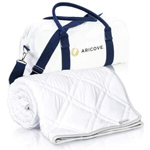Aricove Cooling Weighted Blanket, 17 lbs, Full/Twin Size for Adults, Luxury Heavy Blanket in Silky Soft Bamboo, 48×72 inches, Machine Washable, White