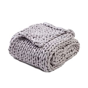 Knitted Weighted Blanket ( Grey, 60″ x 80″ 15 Lbs)