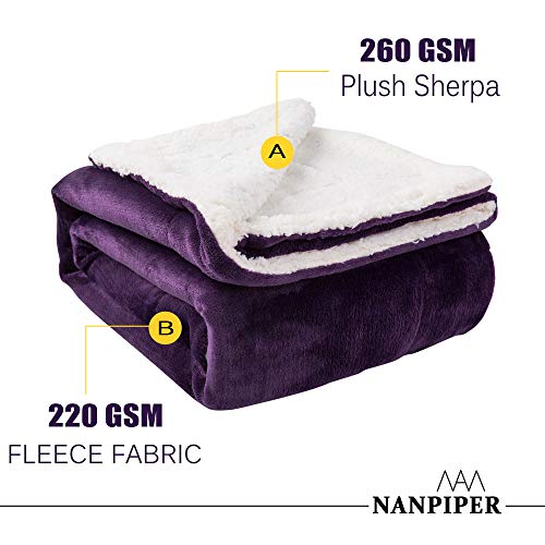 Nanpiper Sherpa Blanket Twin Thick Warm Blanket for Winter Bed Super Soft Fuzzy Flannel Fleece/Wool Like Reversible Velvet Plush Blanket (Purple Twin Size 60″x80″) | The Storepaperoomates Retail Market - Fast Affordable Shopping