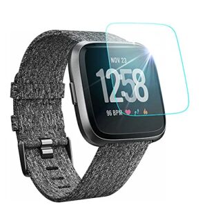 NANW [4-Pack] Screen Protector Compatible with Fitbit Versa/Versa Lite Edition Smartwatch (Not for Versa 2), Tempered Glass Waterproof Screen Glass Cover Protector