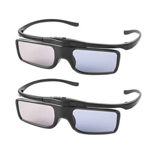 RF 3D Glasses, Active Shutter RF 3D Glasses Rechargeable Suitable for RF 3D TV Projectors, RF 3D Eyewear for Sony Epson Toshiba Sharp, Compatible with TDG-BT500A, SSG-5100GB, AN3DG40, Pack of 2