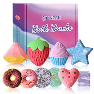 Suntee Bath Bombs for Kids, 10 PCS Handmade Bubble Bath Bombs Gift Set, Rich in Essential Oils Organic Bath Bomb Spa Fizz Moisturize Natural Bombs Birthday Christmas Gifts for Boys Girls