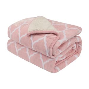 Stiio Weighted Blankets Queen Size, 20lb Sherpa Weighted Blanket for Adult, Flannel Cozy Plush Bed Blanket, Thick Fuzzy Extra Warm Bed Throw Blanket for Couch Sofa Bed 60×80 Inch, Gift Idear ,Pink