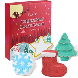 Stocking Stuffers – Bath Bombs 4 Packs Bubble Bath Bombs Christmas Tree , Christmas Gifts for Women and Men, Great Gift Set for Children’s Christmas Box, Christmas for Boys and Girls