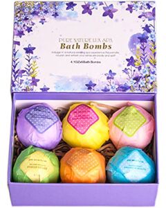 Bath Bombs Gift Set – The Best Ultra Bubble Fizzies with Natural Dead Sea Salt Cocoa and Shea Essential Oils, 6 x 4.1 oz, The Best Birthday Gift Idea for Her/Him, Wife, Girlfriend, Women