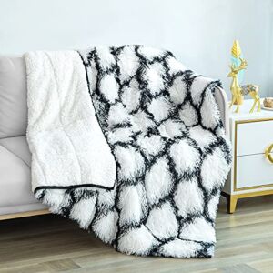 immtree Sherpa Weighted Blanket 15lbs for Adult, Fluffy Long Faux Fur Cozy Shaggy Plush Dual Sided Luxury Fuzzy Heavy Hug Blanket, Soft Bedding Blanket for Bed Sofa Couch 60 x 80 Inches, White