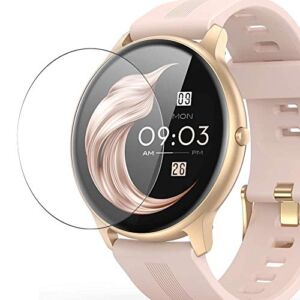 Puccy 3 Pack Tempered Glass Screen Protector Film, compatible with AGPTEK LW11 smartwatch Smart Watch Protectors Guard
