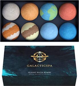 Bath Bombs Rich in Essential Oil and Shea Butter / 8 x 2.12 Ounces Handmade Planet Themed Bubble Bath Fizzer/Luxury Bath Bomb Set/Non-Staining, Vegan, Cruelty-Free/Perfect Spa Gift for Men and Women