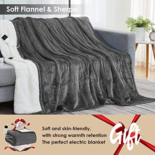 BOMOVA Electric Heated Blanket Queen Size, 10 Heating Levels & 8 Hours Auto Off with Dual Control, Sherpa Blanket with Fast Heating Overheating Protection, Machine Washable, Home Office 90″ x 90″ | The Storepaperoomates Retail Market - Fast Affordable Shopping