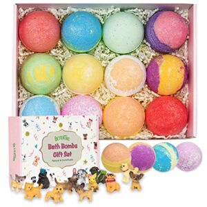 Bath Bombs Gift Set, Bath Bombs Gift Set for Kids with Surprise Inside, Rainbow Bath Bombs, Large Gentle Safe Handmade Great Gift Set for Kids (Gift Set 12Pcs)