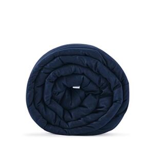 California King Size Weighted Blanket | 90”x108”,25lbs | Perfect for Couples | Premium Cotton Material with Glass Beads | Navy