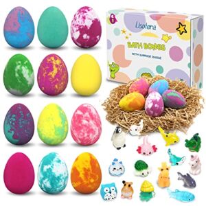 Bath Bombs for Kids with Toys Surprise Inside, Kids Bath Bombs Gift for Christmas, 12 Pcs Bubble Bath Dino Egg Gift Set for Birthday Christmas Easter and Party Favor Gift for Girls and Boys