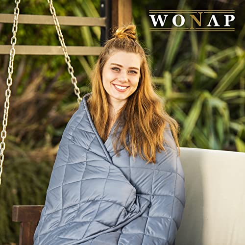 WONAP Bamboo Weighted Blanket | 100% Natural Bamboo Cooling with Premium Glass Beads | 15 lbs | 60″x80″ Queen Size | for Adult and Kids | Heavy Blanket | Folkstone Grey | The Storepaperoomates Retail Market - Fast Affordable Shopping