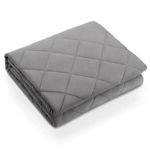Weighted Blanket Twin Size 15 lbs for Adults (48″ x 72″, Grey) Cooling Breathable Heavy Blanket Microfiber Material with Nontoxic Glass Beads Soft Thick Comfort Blanket for Deeper Sleep