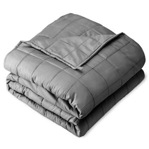 Bare Home Weighted Blanket Twin or Full Size 7lb (40″ x 60″) for Kids – All-Natural 100% Cotton – Premium Heavy Blanket Nontoxic Glass Beads (Grey, 40″x 60″)
