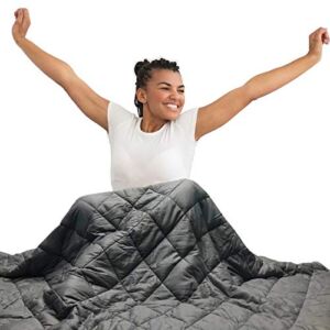 HYPNOSER Adult Weighted Blanket Queen Size (20 lbs, 60”x80”, Grey ) | Cooling Heavy Blanket | Breathable Material with Pure Glass Beads