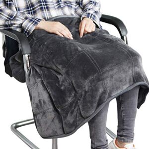 MAXTID Weighted Lap Blanket for Sofa Heavy Lap Pad 39in x 23in 8 Lbs – Dark Grey for Adults, Kids