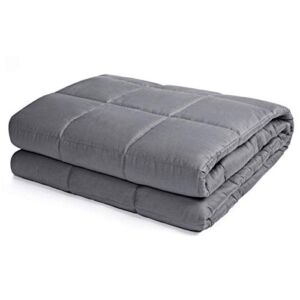 GOFLAME Weighted Blanket – 41″ x 60″, 7 lbs – Twin Size, 2.0 Heavy Blanket Cotton with Glass Beads, Breathable and Comfortable, for Fast and Better Sleeping