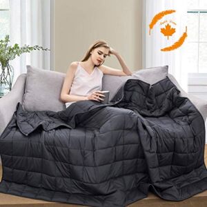 Maple Down Weighted Blanket 25 lbs | for Adult & Kids | King Size | 100% Cotton Material with Glass Beads | Bedroom & Living Room | 230lbs-280lbs(Dark Gray 80”x87” )