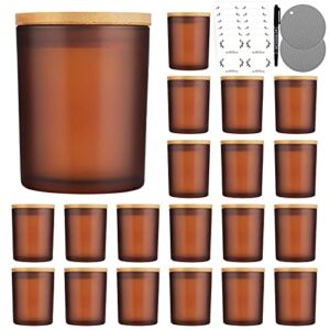 SAEUYVB 20 PCS Candle Jars,Candle Jars with Lids,Candle Making Kit,Jars for Candles,Bulk Candle Jars（Brown）