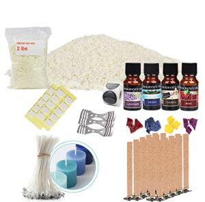DIY Candle Making Kit , 2Ib Natural Soy Wax,Candle Wicks,Scents+Dyes,Full Candle Kit for Adults and Beginners 5001 DIY5001